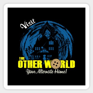 Visit The Otherworld Retro Vintage Horror Scary Movie Poster Sticker